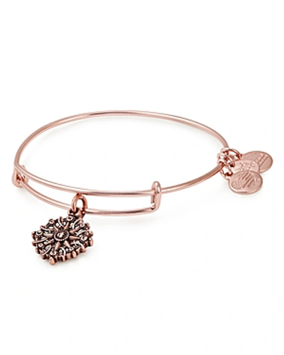 Shop Alex And Ani Compass Iii Expandable Wire Bangle In Rose Gold