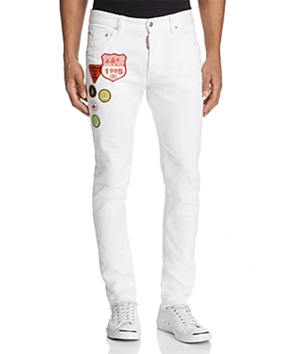 Shop Dsquared2 Dan Patched Skinny Fit Jean In White