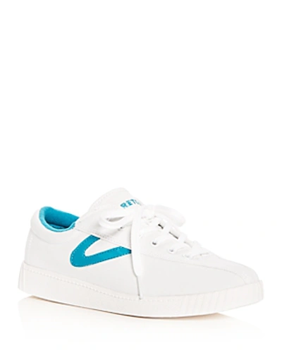Shop Tretorn Women's Nylite Plus Lace Up Sneakers In Ivory/teal