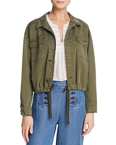 Shop Ella Moss Embroidered Military-style Jacket In Army