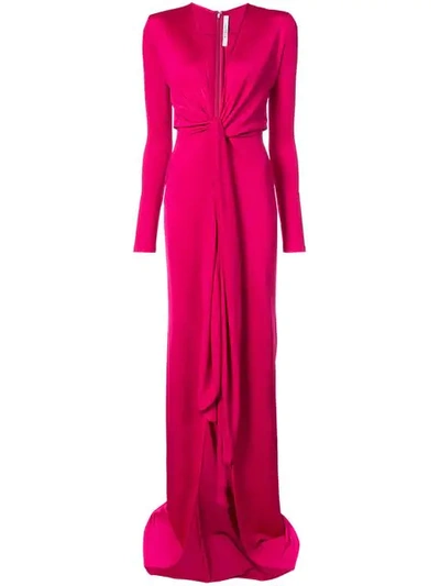 Shop Givenchy Floor Length Empire Line Dress In Red