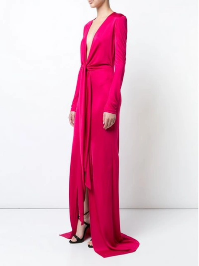Shop Givenchy Floor Length Empire Line Dress In Red