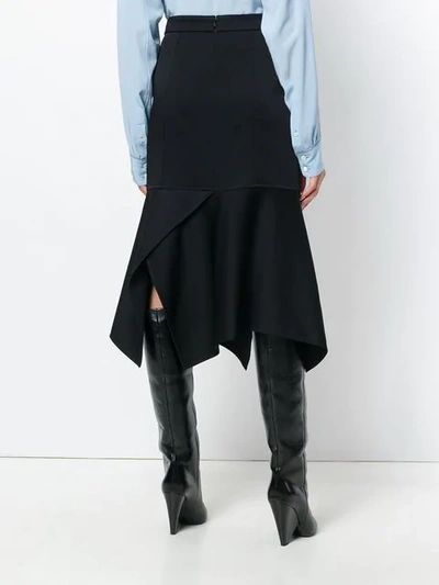 Shop Victoria Beckham Asymmetric Slit Skirt - Black