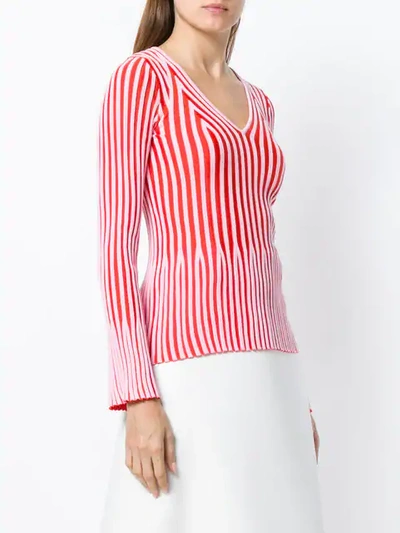 Shop Kenzo Striped Knitted Top In Pink