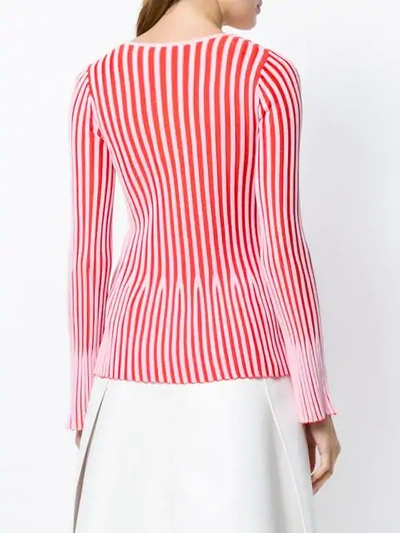 Shop Kenzo Striped Knitted Top In Pink
