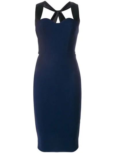 Shop Victoria Beckham Cross-back Fitted Dress - Blue