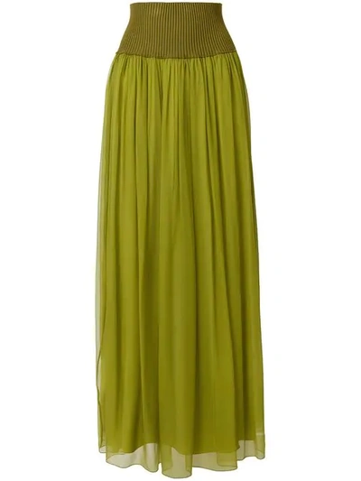 Shop Alberta Ferretti Full Maxi Skirt - Green