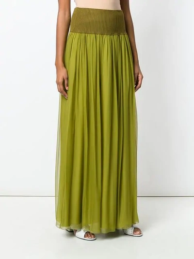 Shop Alberta Ferretti Full Maxi Skirt - Green