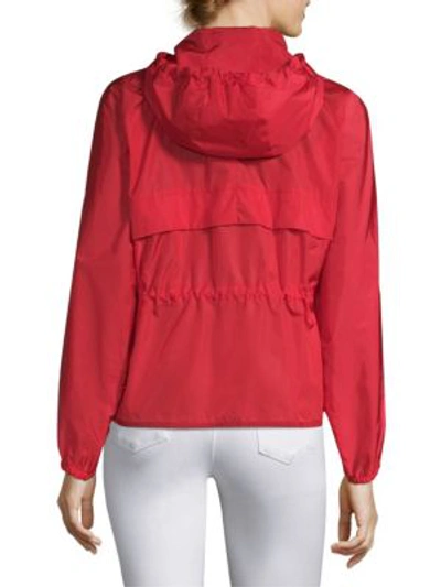 Shop Moncler Hooded Zip-front Jacket In Red