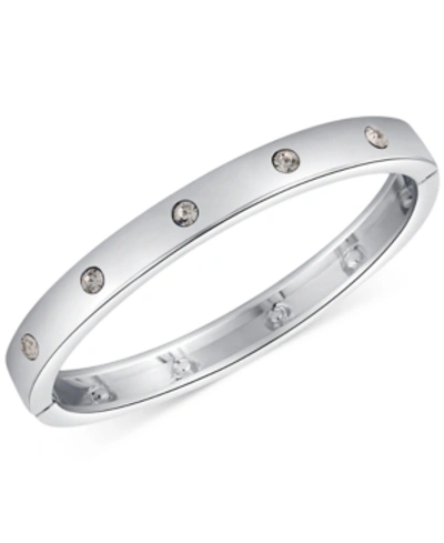 Shop Guess Silver-tone Crystal Hinged Bracelet