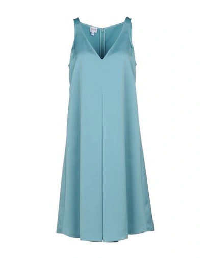 Shop Armani Collezioni Short Dresses In Turquoise