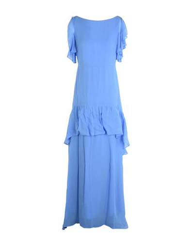 Shop Pinko Long Dresses In Blue