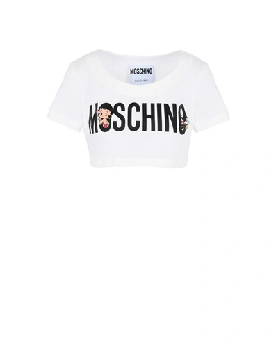 Shop Moschino Short Sleeve T-shirts In White