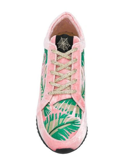 Shop Charlotte Olympia Work It! Flamingo Sneakers - Pink & Purple