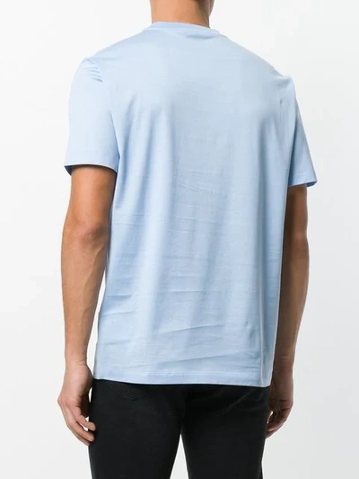 Shop Versace Logo T-shirt In A98p Azzurro/bianco
