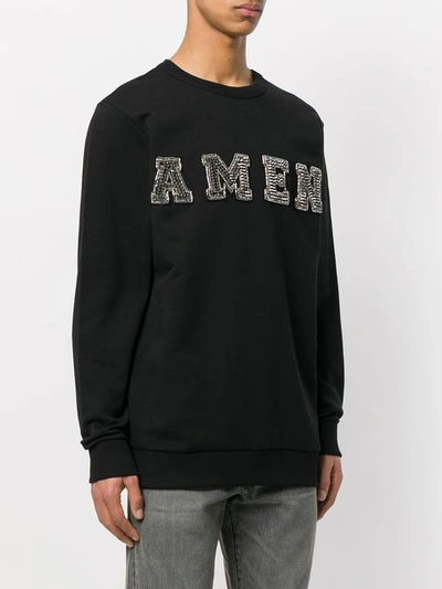 Shop Amen Embellished Logo Sweatshirt In Black
