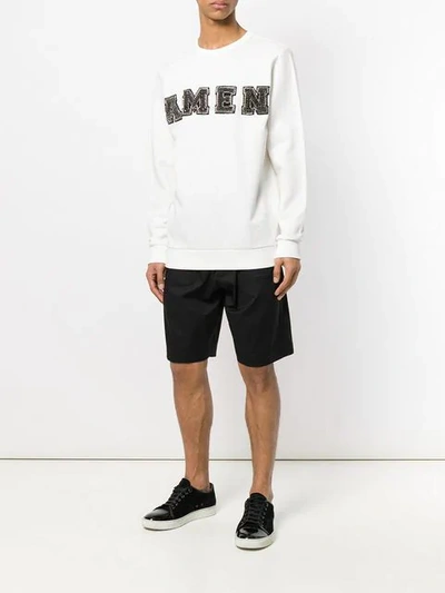 Shop Amen Embellished Logo Sweatshirt In White