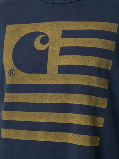 Shop Junya Watanabe X Carhartt Printed T-shirt In Blue
