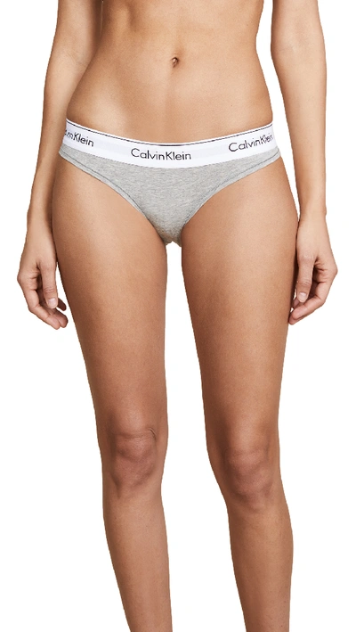 Shop Calvin Klein Underwear Tanga Briefs In Grey Heather