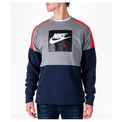 Nike Men's Sportswear Air Crew Sweatshirt, Grey/blue | ModeSens