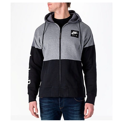 Shop Nike Men's Sportswear Air Full-zip Hoodie, Grey/black