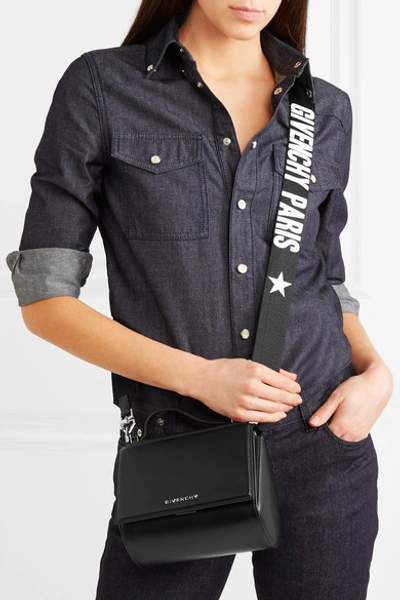 Shop Givenchy Pandora Box Mini Leather Shoulder Bag In Black