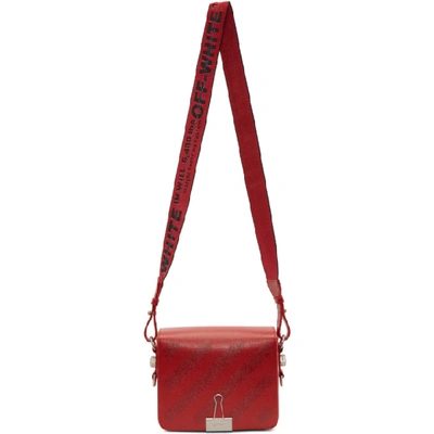 Shop Off-white Red Diagonal Binder Clip Bag