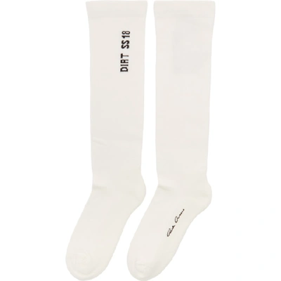 Shop Rick Owens White 'dirt Ss 18'  Socks