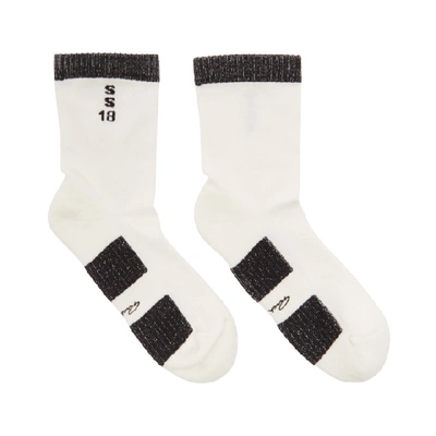 Shop Rick Owens White & Black Glitter Socks