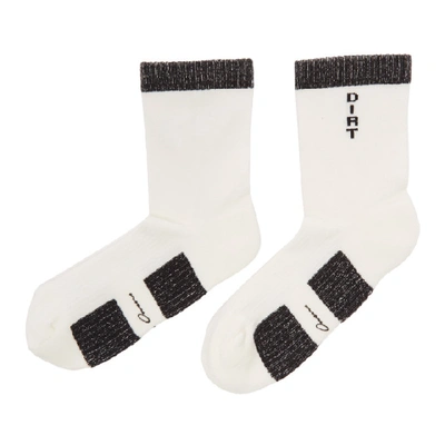 Shop Rick Owens White & Black Glitter Socks