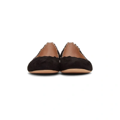 CHLOE BLACK SUEDE LAUREN BALLERINA FLATS