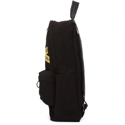 Fire Line Tape Cotton Canvas Backpack In Black