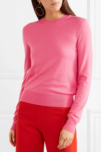 Shop Victoria Beckham Merino Wool Sweater In Pink