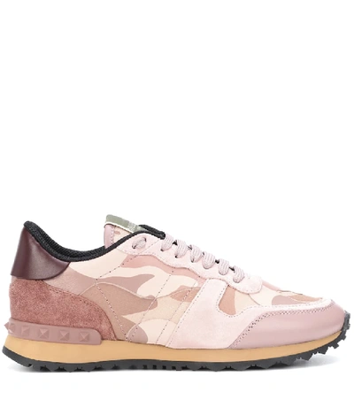 Shop Valentino Rockrunner Camouflage Sneakers In Pink