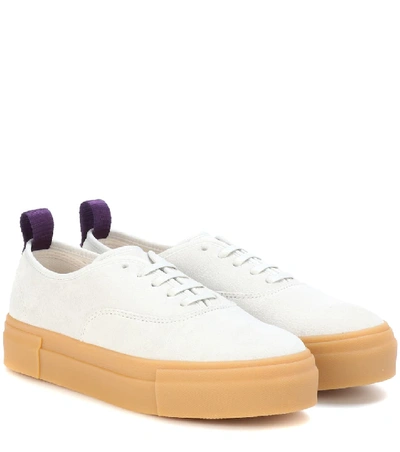 Shop Eytys Mother Suede Sneakers In White