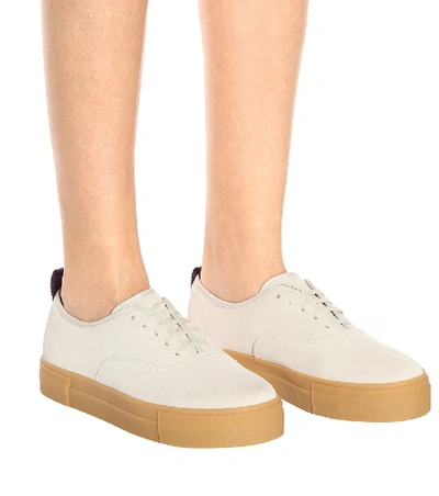 Shop Eytys Mother Suede Sneakers In White