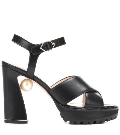 Shop Nicholas Kirkwood Annabel Pearl Leather Sandals In Black
