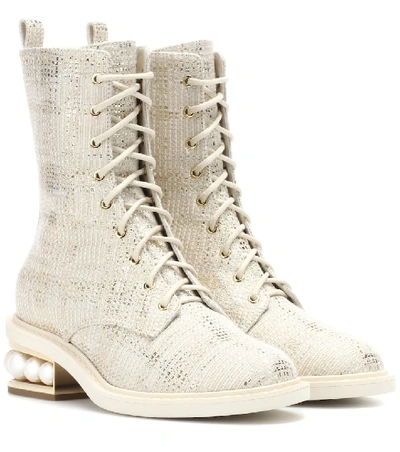 Shop Nicholas Kirkwood Casati Pearl Ankle Boots In White