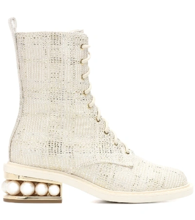 Shop Nicholas Kirkwood Casati Pearl Ankle Boots In White