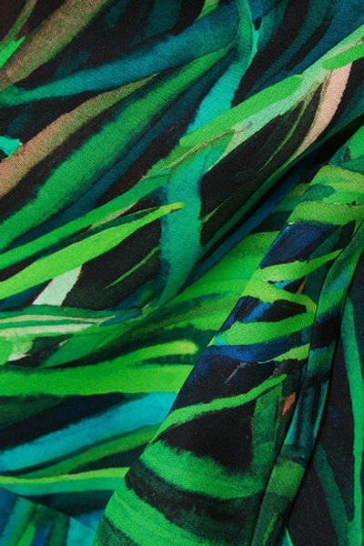 Shop Elie Saab Printed Silk-georgette Camisole In Green