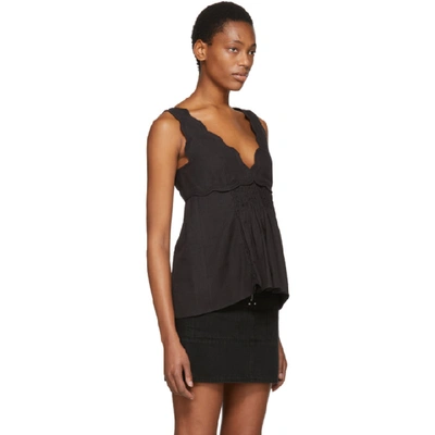 Shop Isabel Marant Black Wigston Wavy Vintage Tank Top