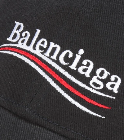 Shop Balenciaga Embroidered Cotton Baseball Cap