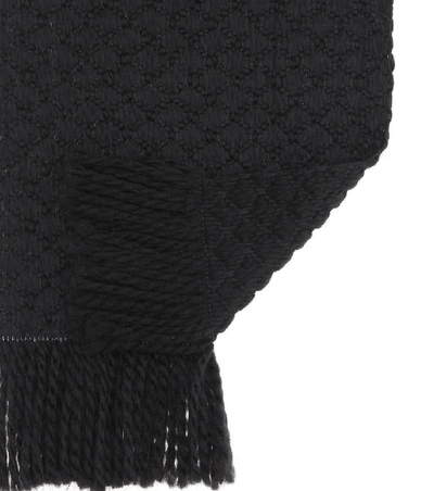 Shop Bottega Veneta Wool And Silk Scarf In Black