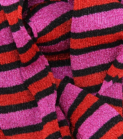 Shop Missoni Striped Metallic Scarf In Pink