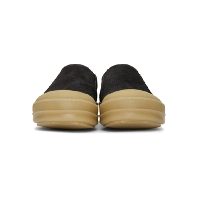 Shop Rick Owens Black Suede Boat Slip-on Sneakers In 5921 Blk Na