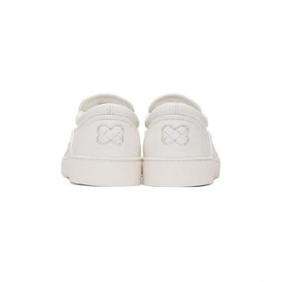 Shop Bottega Veneta White Intrecciato Dodger Slip-on Sneakers In 9000 White