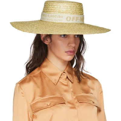 Shop Off-white Beige Straw Hat