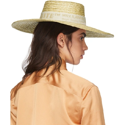 Shop Off-white Beige Straw Hat