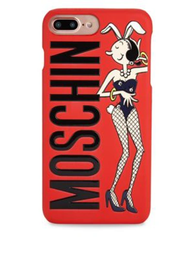 Shop Moschino Playboy Bunny Iphone 7 Plus Case In Red Multi