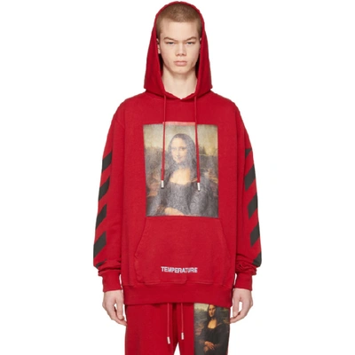 Off-white Red Diagonal Monalisa Hoodie | ModeSens